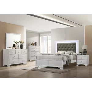 Lyssa B4310 6pc Full Panel Bedroom Set LED