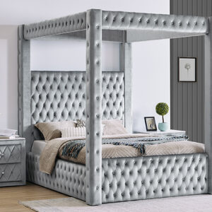 5114GY ANNABELLE KING CANOPY BED GREY