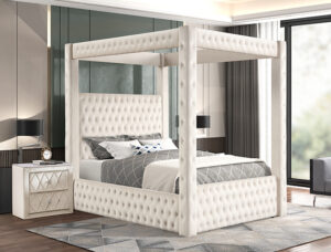 5114IV ANNABELLE QUEEN CANOPY BED IVORY