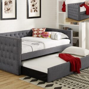 5335GY-SET TRINA GREY DAYBED WITH TRUNDLE