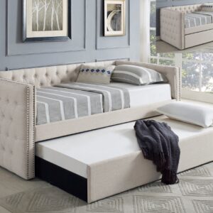 5335IV-SET TRINA IVORY DAYBED WITH TRUNDLE