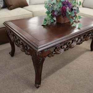 Ornate Carved Wood Coffee Table