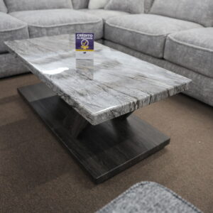 Gray Marble-Look Coffee Table
