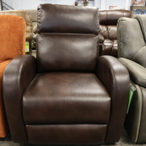 Contemporary Brown Faux Leather Recliner