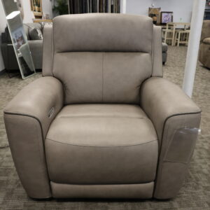 Power Recliner – Taupe Faux Leather