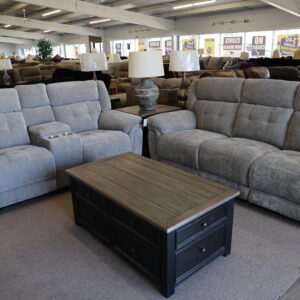 Steel Gray Reclining Sofa Set