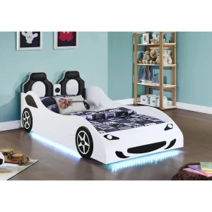 Race Car White Kids Bed 400477