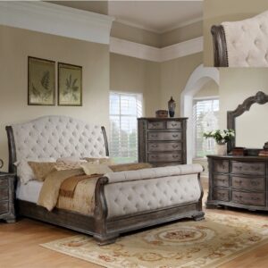 SETB1120-88 QUEEN SHEFFIELD GREY SLEIGH BEDROOM**Free Chest**
