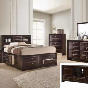 EMILY B4265 6PC KING SIZE BOOKCASE BEDROOM SET
