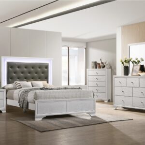 B4310 LYSSA 6PC KING BEDROOM SET FROST