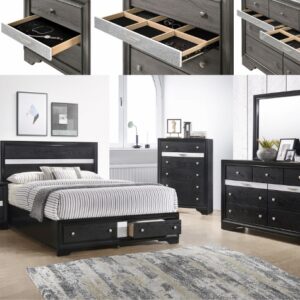 REGATA B4670-Q 6 PC QUEEN PANEL BEDROOM SET WITH STORAGE (BEDROOM)