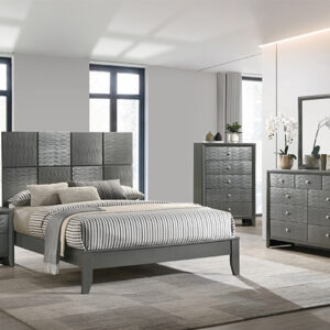B4715 DENKER GUNMETAL 6PC FULL BEDROOM GROUP