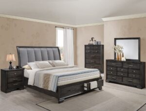 JAYMES B6580 6 PC KING SLEIGH STORAGE BEDROOM SET