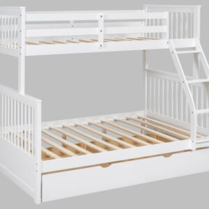 BB21 Twin/Full Bunk Bed w/Twin Trundle White